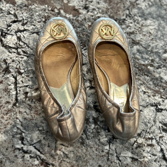 Gold Michael Kors Ballet Flats - Picture 2 of 7